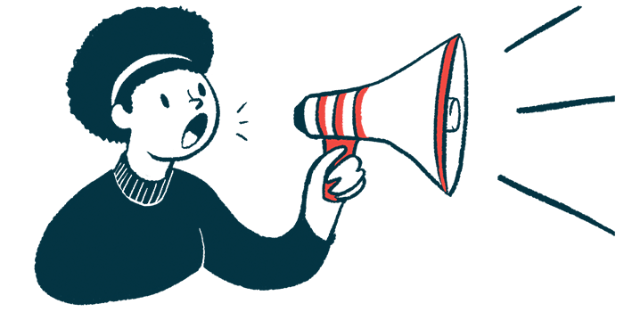 Grant Sickle Cell Center | Sickle Cell Anemia News | announcement illustration of woman with megaphone