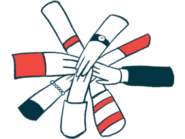 A hands-in illustration shows a close-up of people's hands meeting in a circle.