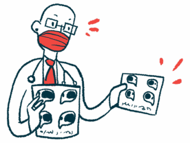 A doctor expresses concern while looking at a patient's test results.