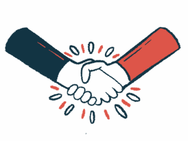 A handshake illustration shows a close-up view of two people's hands clasped together.