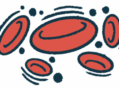 An illustration shows a close-up view of red blood cells.