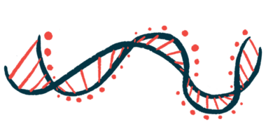 A strand of DNA is shown, highlighting its double helix structure.