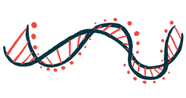A strand of DNA is shown, highlighting its double helix structure.