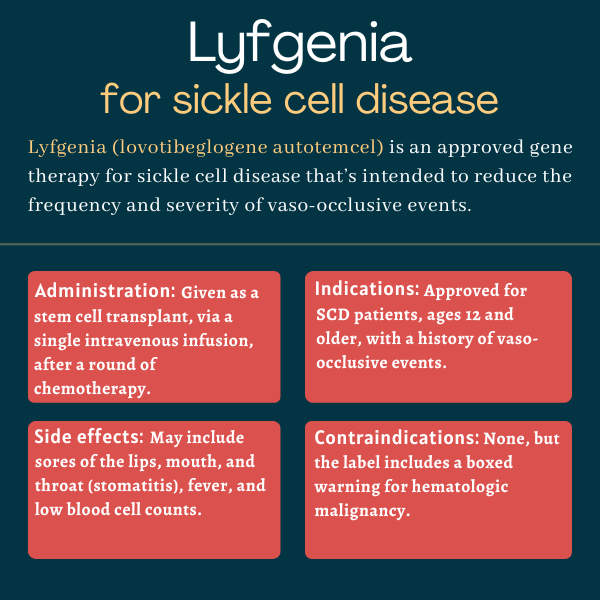 Lyfgenia for sickle cell disease infographic