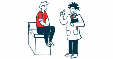 An illustration shows a patient on an examining table listening to a doctor.