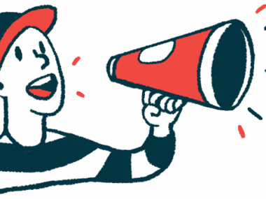 Illustration of a person in a baseball cap speaking through a megaphone cone.