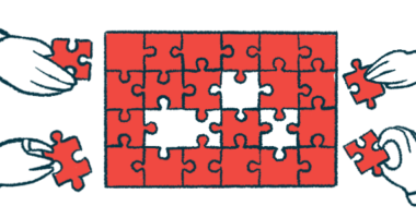 Illustration of hands placing red puzzle pieces into a larger puzzle with several missing pieces.