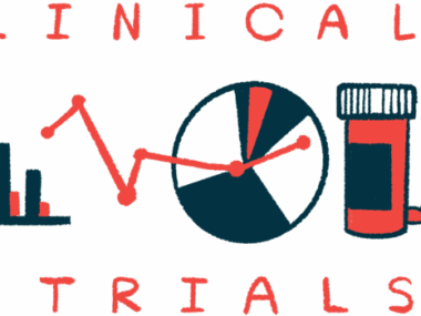 The words CLINICAL TRIALS frame images of a bar graph, a pie graph, a line graph, and a pill bottle.