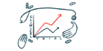 A set of hands, a stethoscope, and a scattering of pills frame a graph marked Clinical Trial.