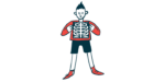 A person is shown being X-rayed.