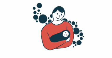 An illustration of a woman holding a baby.